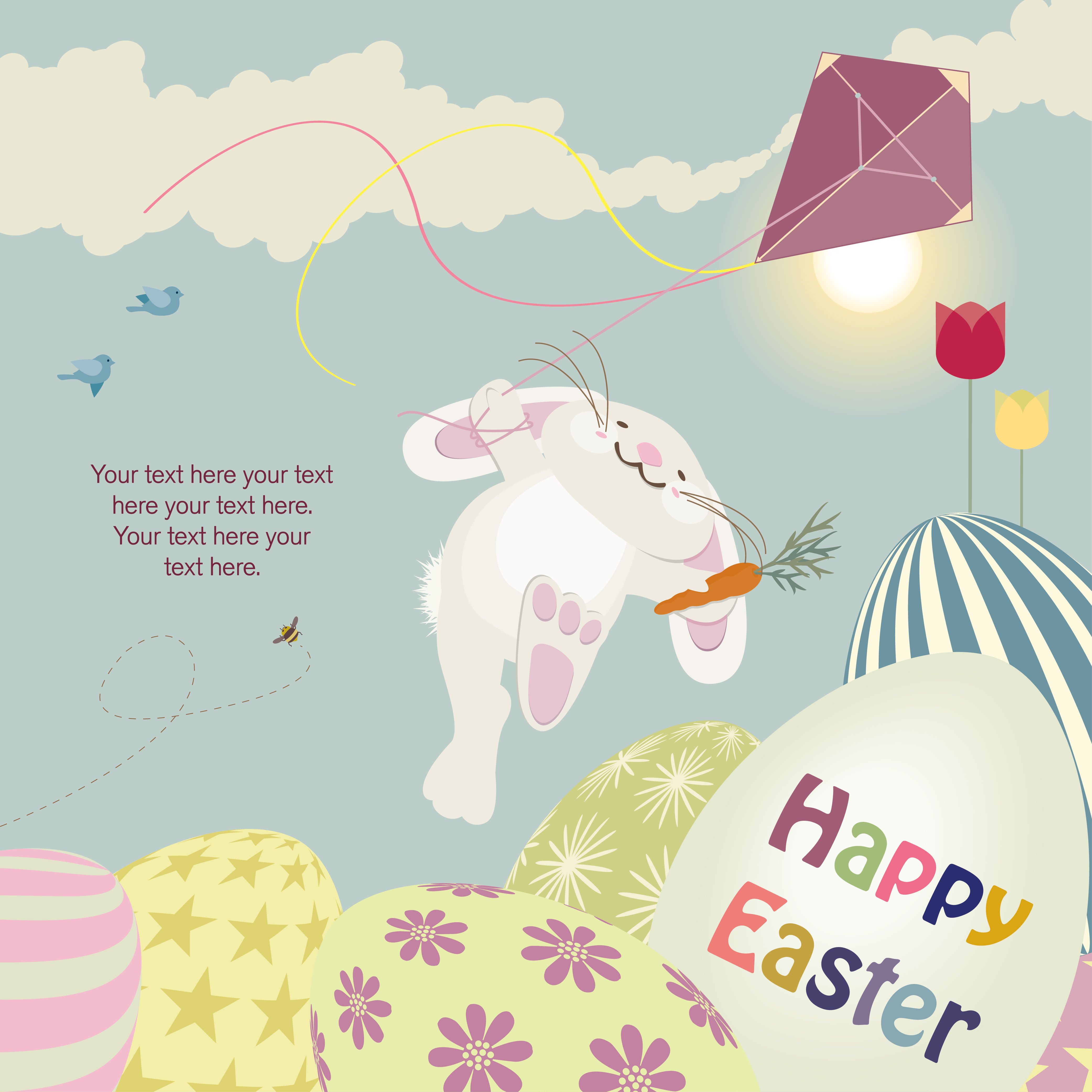 Easter Bunny with Kite